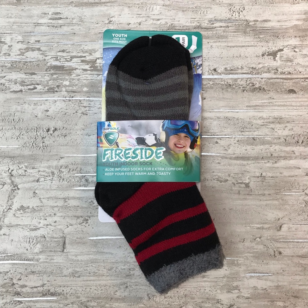 Fireside Indoor Sock Aloe Infused Sofsole Fuzzy